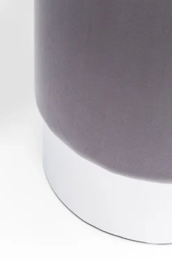 KARE Hocker Cherry Hellgrau Silver Ø35cm