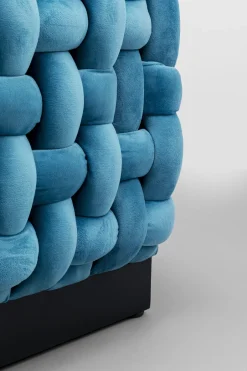KARE Hocker Weave Square Blau 47x47cm