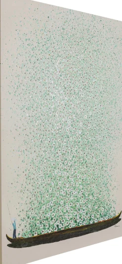 KARE Leinwandbild Flower Boat Beige Grün 120x160cm