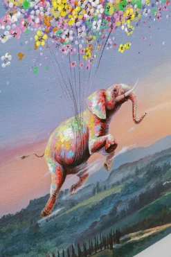 KARE Leinwandbild Flying Elephant At Night 120x160cm
