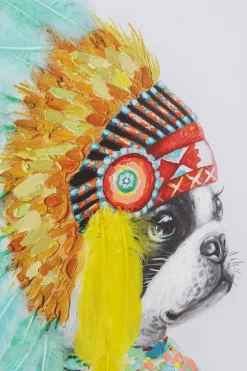 KARE Leinwandbild Headdress Dog 80x80cm