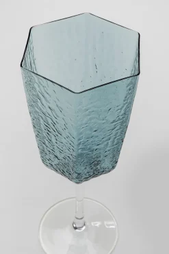 KARE Rotweinglas Cascata Blau