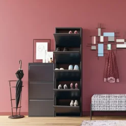 KARE Schuhkipper Caruso 3-er Anthrazit