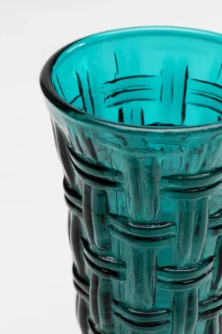 KARE Sektglas Tissue Petrol 18cm