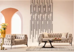 KARE Sessel Bellissima Velvet Taupe 120cm