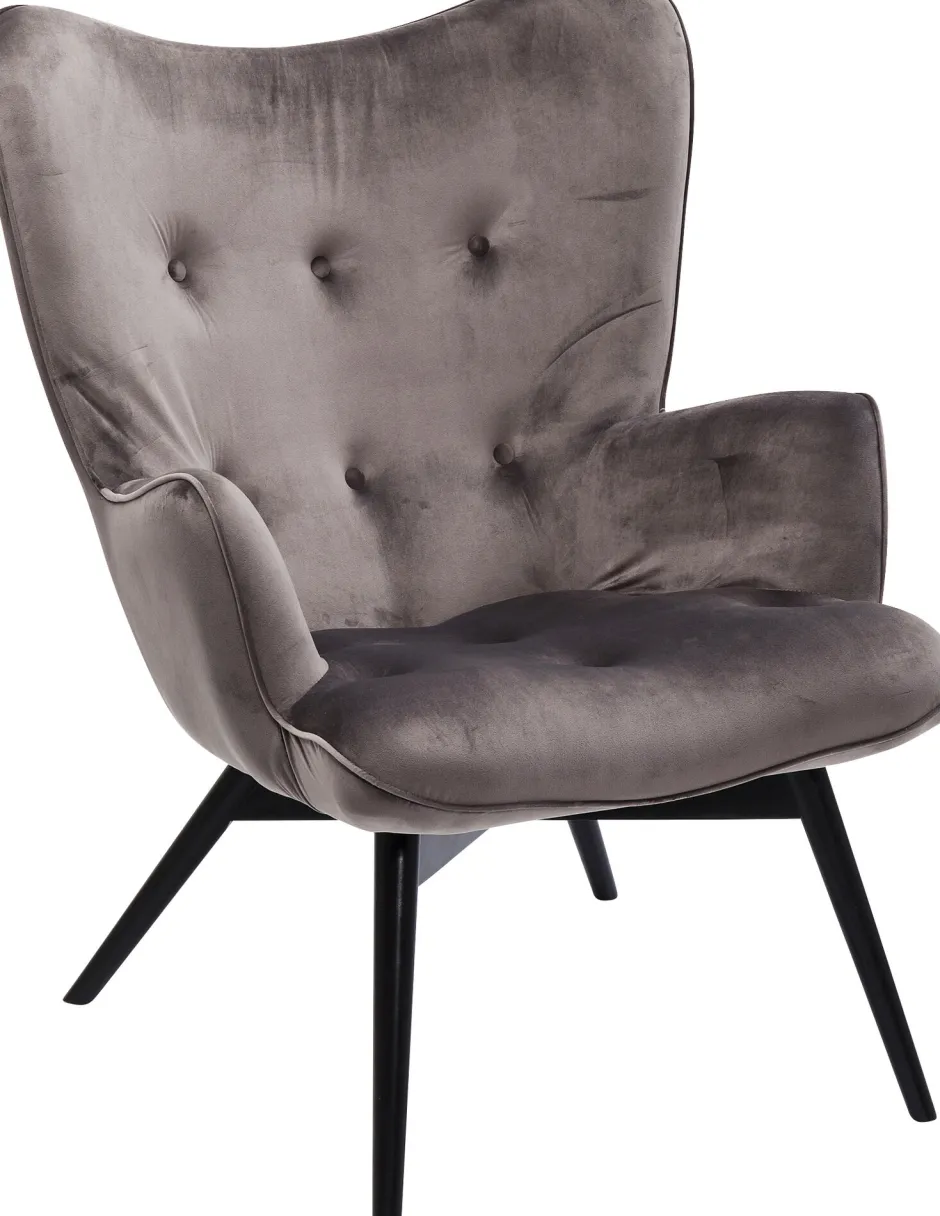 KARE Sessel Black Vicky Velvet Grau