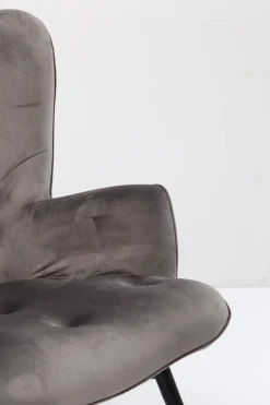 KARE Sessel Black Vicky Velvet Grau
