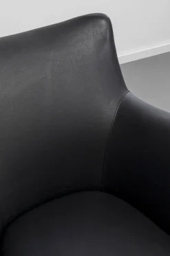 KARE Sessel Goldfinger Smart Leder Schwarz