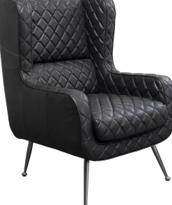 KARE Sessel Nonna Smart Leder Schwarz