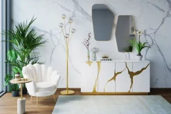 KARE Sessel Water Lily Gold Beige