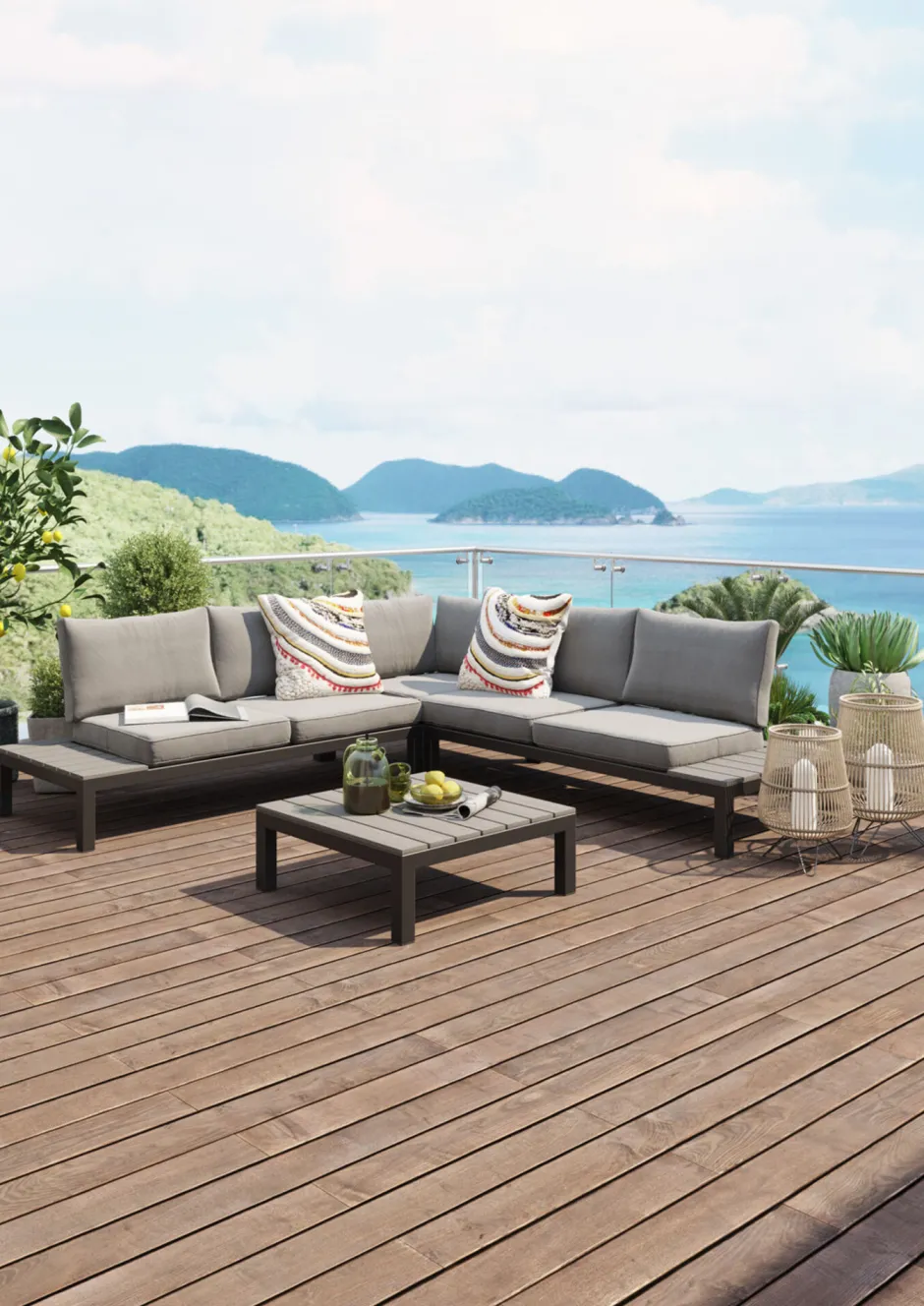 KARE Sitzgruppe Holiday Schwarz (4/tlg.)