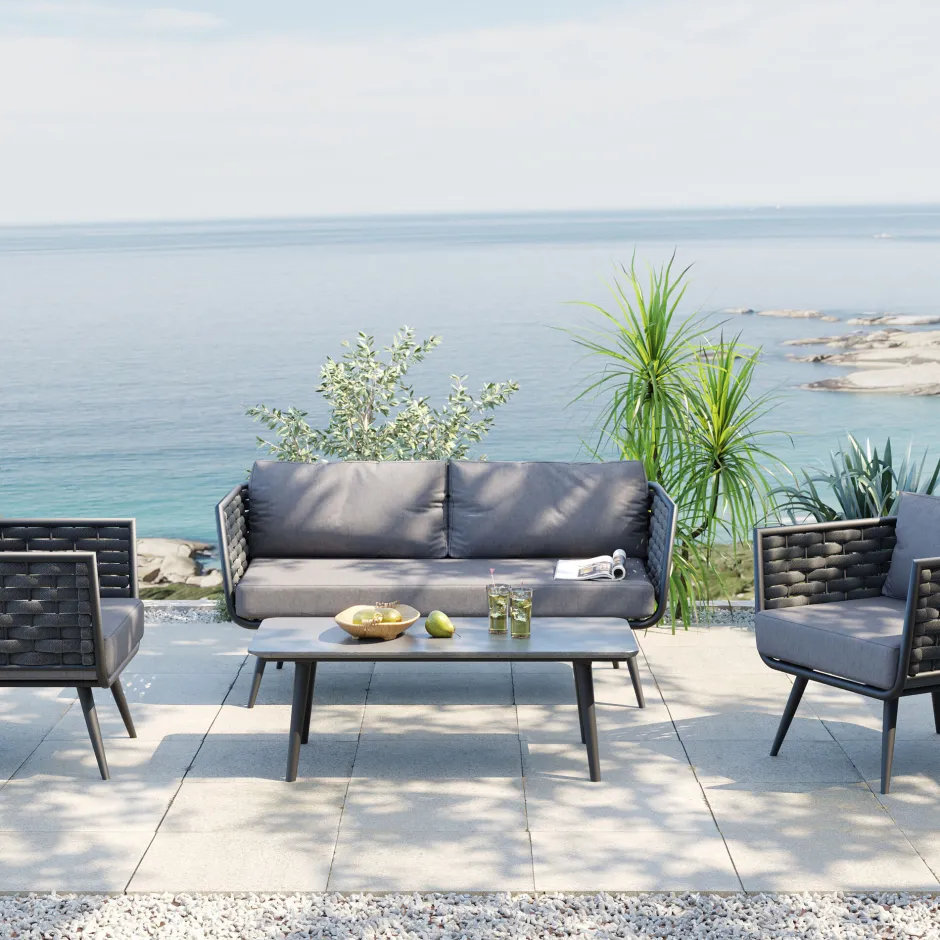 KARE Sitzgruppe Rimini Anthracit (4/tlg.)