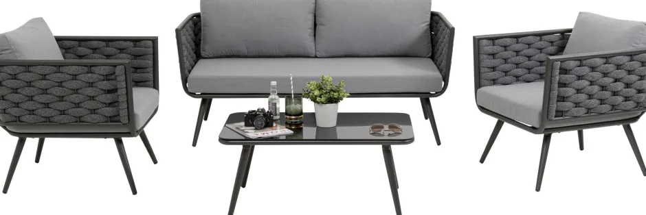 KARE Sitzgruppe Rimini Anthracit (4/tlg.)