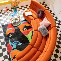 KARE Sofa Element Wave Orange
