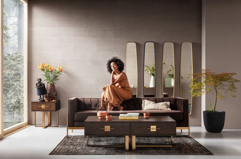 KARE Sofa Loft 3-Sitzer Braun