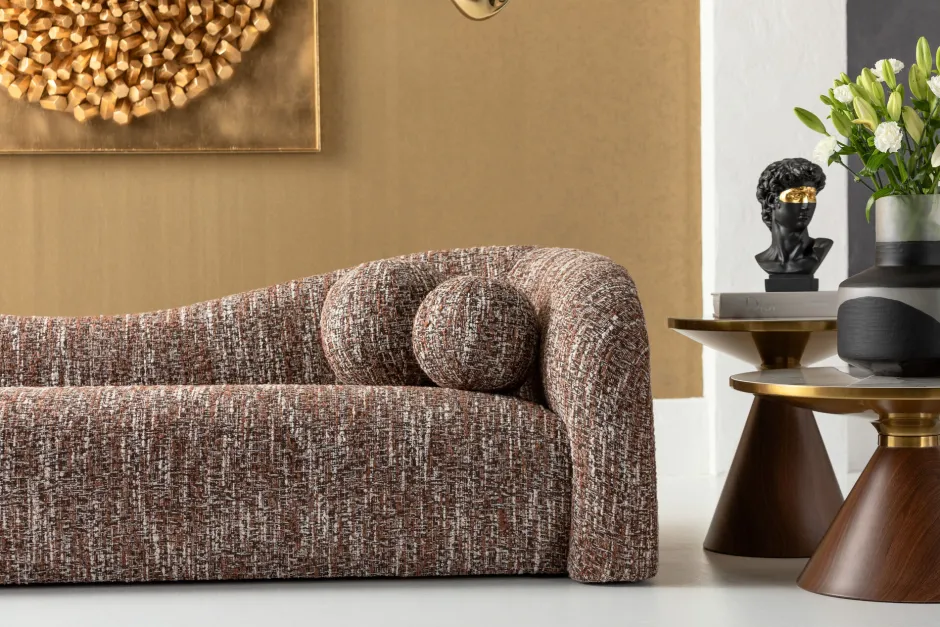 KARE Sofa 3-Sitzer Livia Melange Braun 261cm