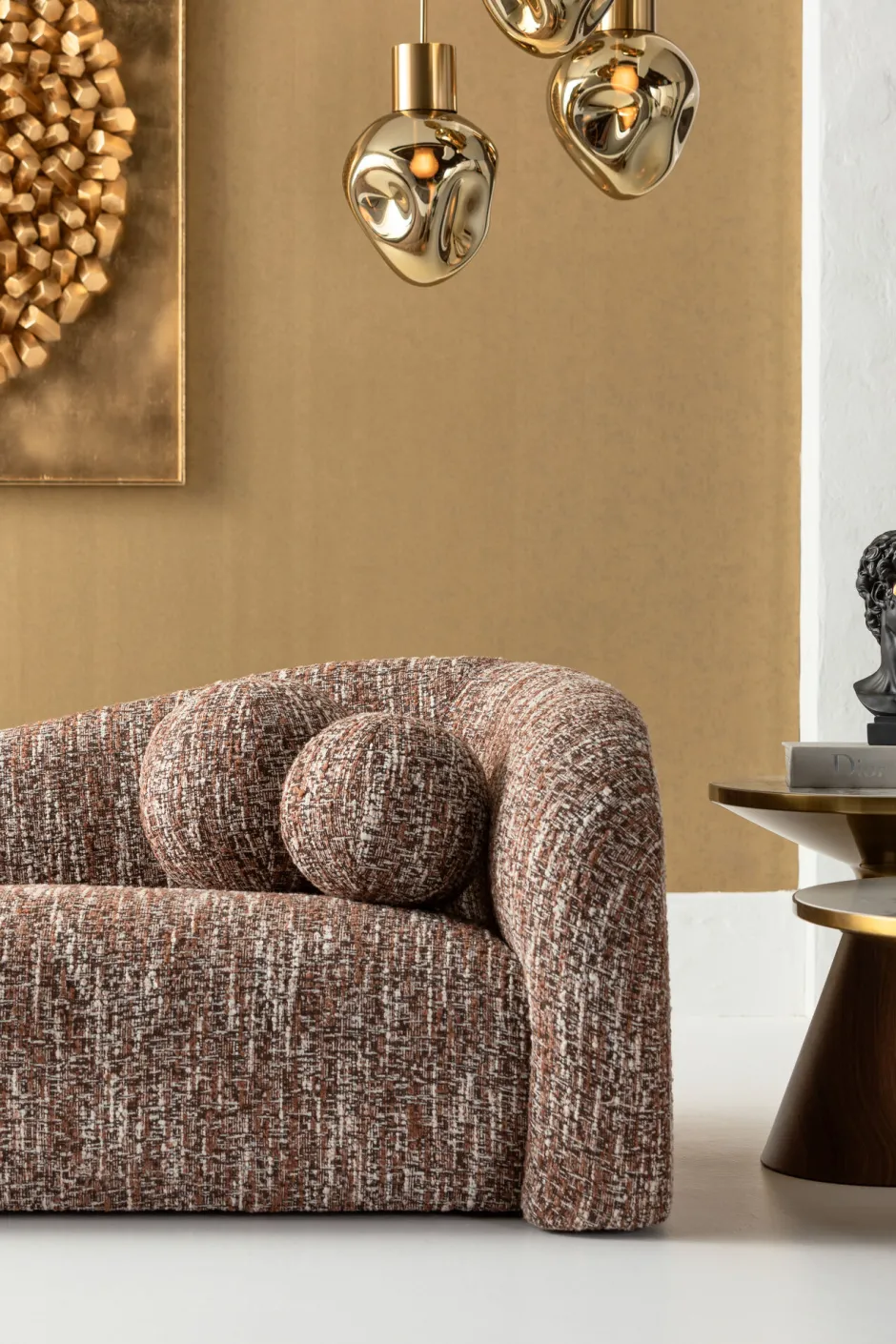 KARE Sofa 3-Sitzer Livia Melange Braun 261cm