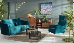 KARE Sofa Vegas Forever 3-Sitzer Petrol