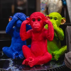 KARE Spardose Monkey Kikazaru Rot