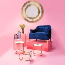 KARE Spiegel Solare Gold Ø132cm