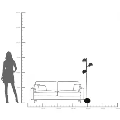 KARE Stehleuchte Calotta Schwarz 3er 151cm