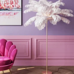 KARE Stehleuchte Feather Palm Weiß 165cm