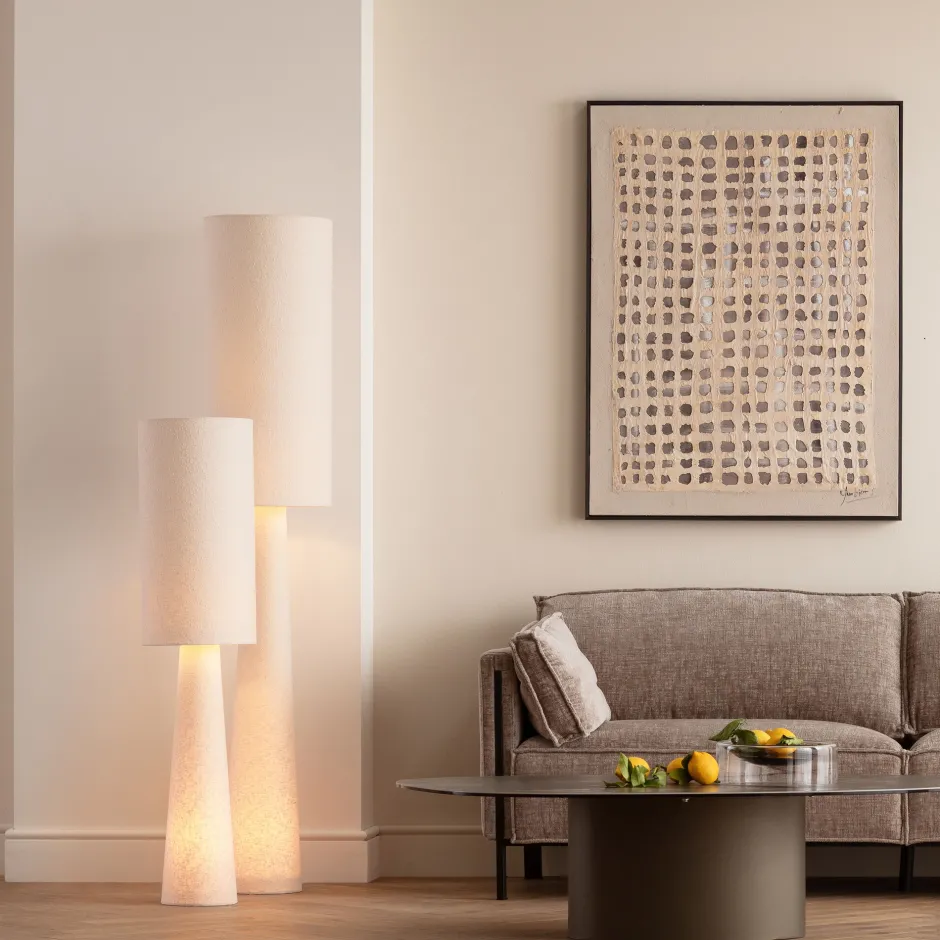 KARE Stehleuchte Marleen Beige Boucle 130cm