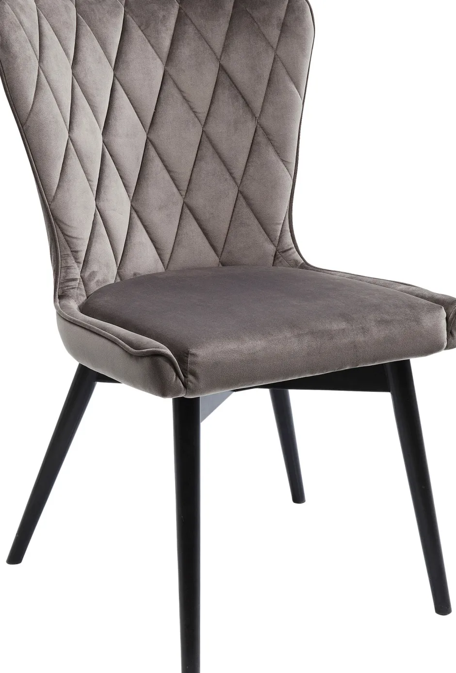 KARE Stuhl Black Marshall Velvet Grau