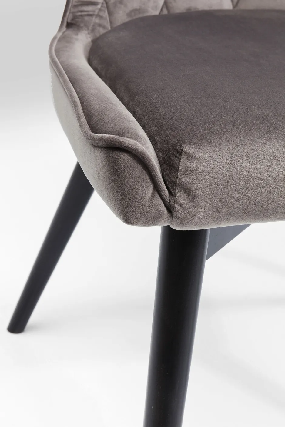 KARE Stuhl Black Marshall Velvet Grau