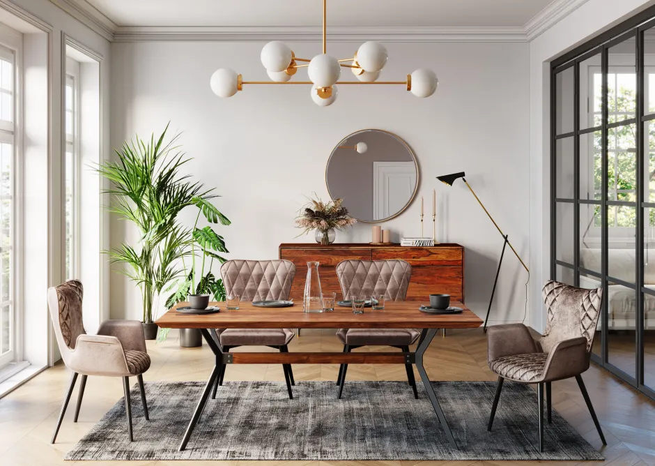 KARE Stuhl Black Marshall Velvet Grau