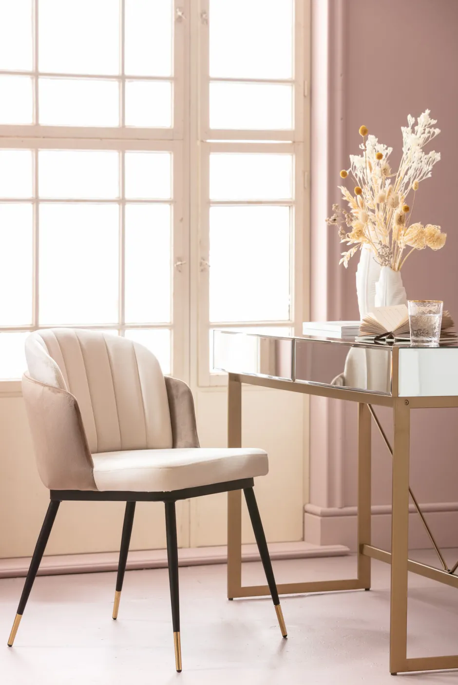 KARE Stuhl Hojas Beige