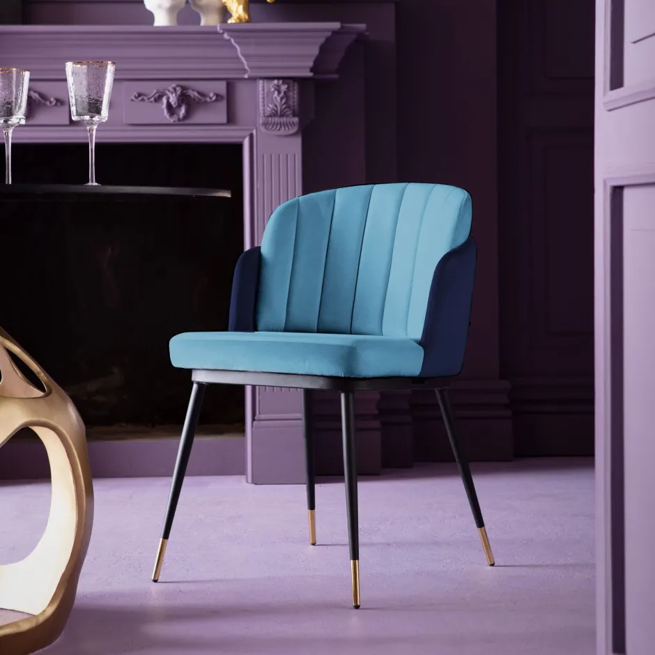 KARE Stuhl Hojas Blau