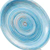 KARE Teller Swirl Blau Ø27cm