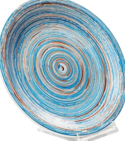 KARE Teller Swirl Blau Ø19cm