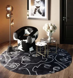 KARE Teppich Art Faces Ø250cm