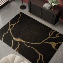 KARE Teppich Fulmine Schwarz 170x240cm