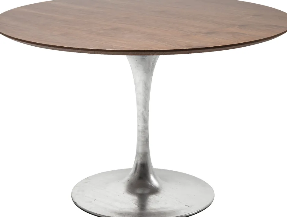 KARE Tisch Invitation Set Walnuss Zink Ø120cm