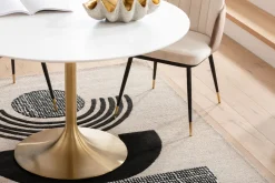 KARE Tisch Invitation Set Weiß Brass Ø120cm