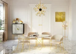 KARE Tisch Molekular Gold Ø120cm