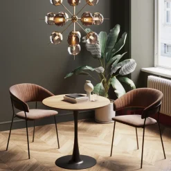 KARE Tisch Schickeria Eiche Schwarz Ø80cm