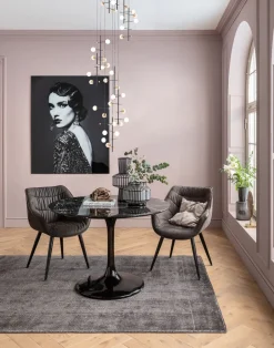 KARE Tisch Solo Marble Schwarz Ø110