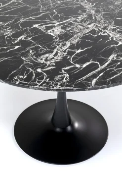 KARE Tisch Veneto Marmor Schwarz Ø110cm