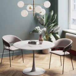 KARE Tisch Veneto Marmor Weiß Ø110cm