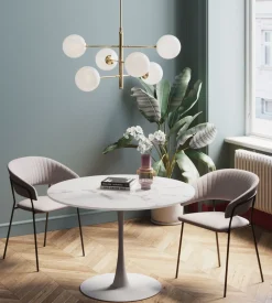 KARE Tisch Veneto Marmor Weiß Ø110cm