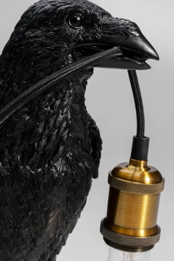 KARE Tischleuchte Animal Crow Matt Schwarz 34cm