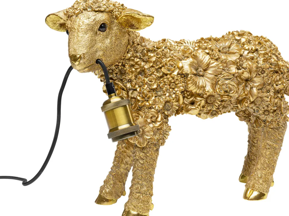 KARE Tischleuchte Animal Flower Sheep Gold 36cm