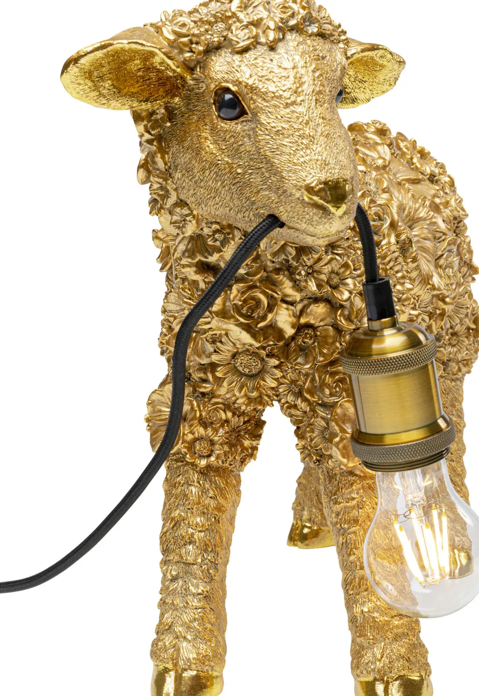 KARE Tischleuchte Animal Flower Sheep Gold 36cm