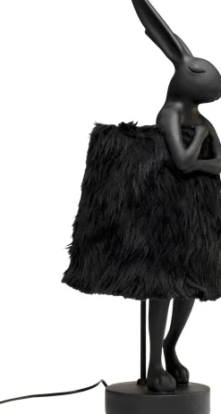 KARE Tischleuchte Animal Rabbit Fur Schwarz/Gold 68cm