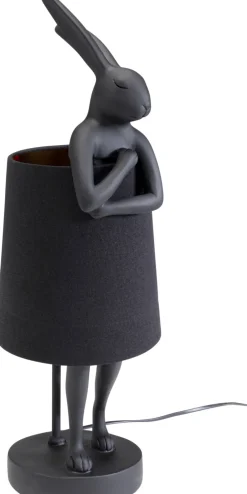 KARE Tischleuchte Animal Rabbit Matt Schwarz 50cm