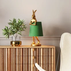 KARE Tischleuchte Animal Rabbit Gold/Grün 68cm